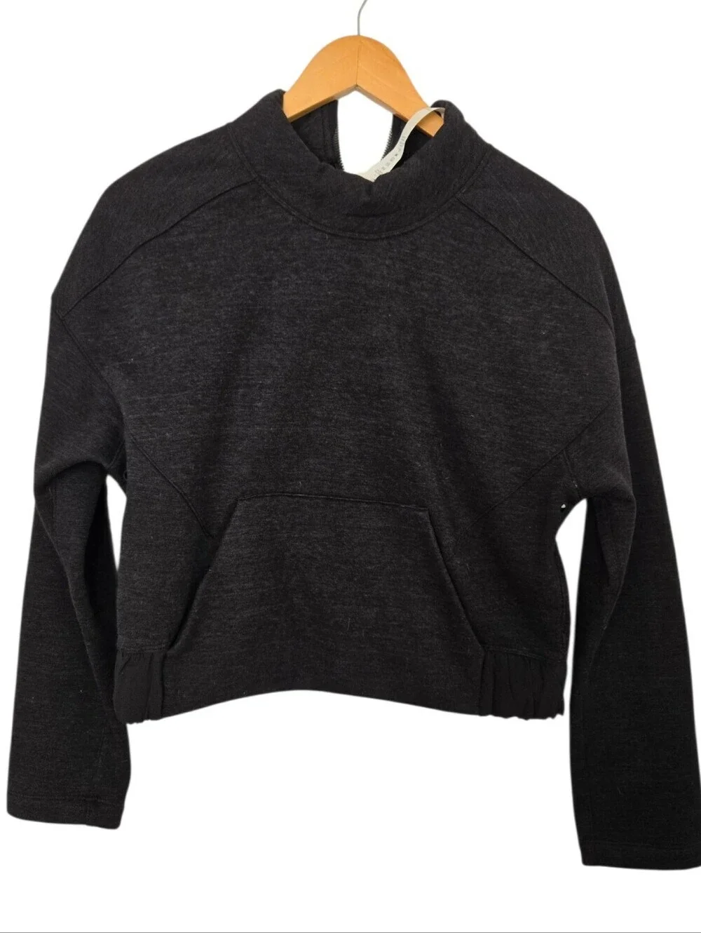 Lululemon Cropped Half Zip Pullover Sweatshirt | Size 6 | Charcoal Black Athleis
